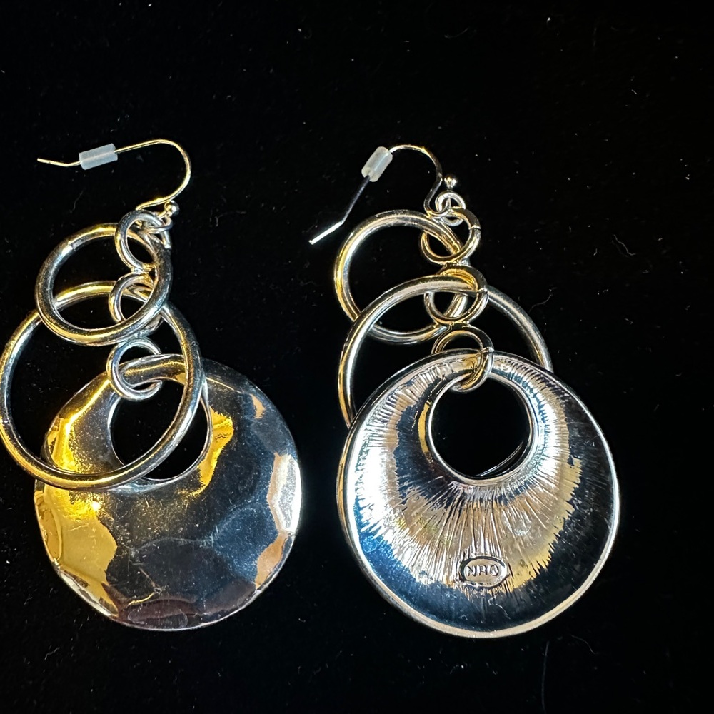 Avon Silver Circle Vintage Earrings